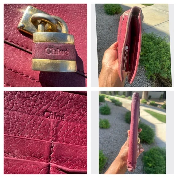 Chloé Paddington Burgundy Leather Wallet - Picture 16 of 16